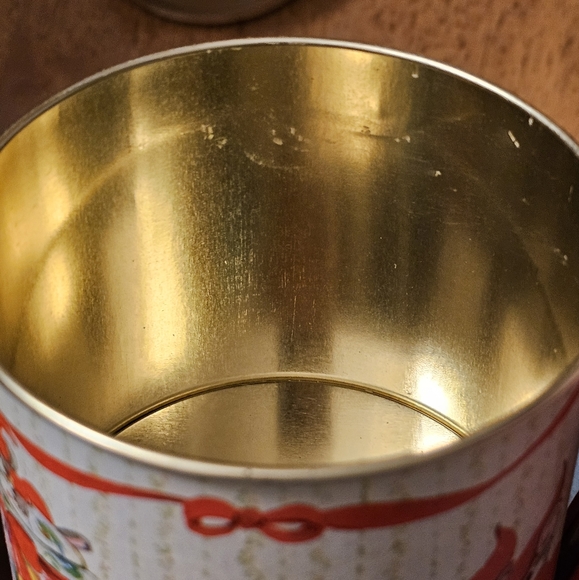 Vintage Jasco Holiday Cheer Tin Cup Christmas Mice Themed Candle / Bank - 1970's - Picture 10 of 10